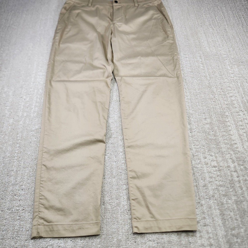 Nike Golf Pants Men 34x31 *READ Flex UV Dri Fit Chino Elastic‎ Waist Beige Taper